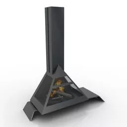 Steel Fireplace Admeto 3d model