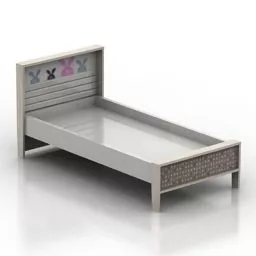 Single Bed With Drawer Furniture 3d model