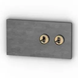 Switch Fontini Brass Wood Material 3d model