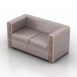 Pink Upholstered Sofa Smooth Shape 3d model