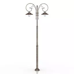 Lamppost Two Bulbs 3d model