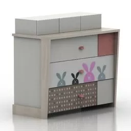 Low Locker Children Bedroom 3d model