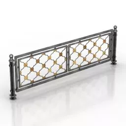 Fence Gate Pattern Handrail 3d model