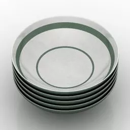 Plates Tableware Stack 3d model