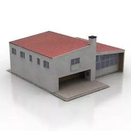 Factory House Building 3d model