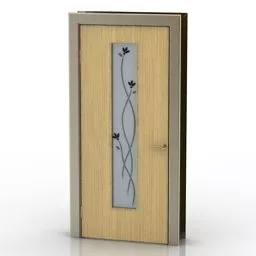 Door With Inside Window 3d model