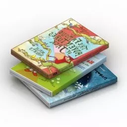 Children Book Stack 3d model