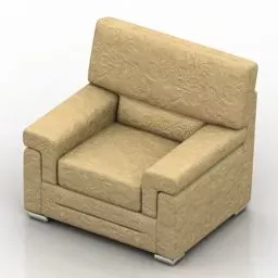 Single Armchair With Two Cushion 3d model