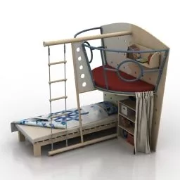 Children Bunkbed Haba Bedroom Interior 3d model