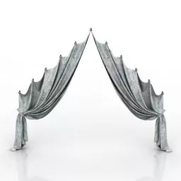 Vintage Curtain Collapsed 3d model