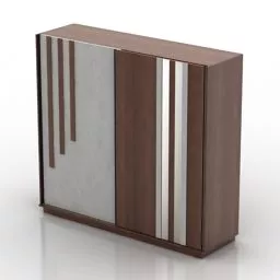 Modern Wardrobe Wooden White 3d model