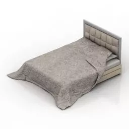 Grey Bed Blanket 3d model