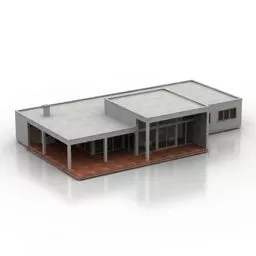 Modern House Simple Building 3d model
