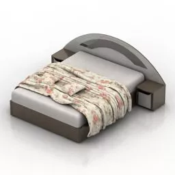 Bed Ambianta Curved Head With Blacket 3d model