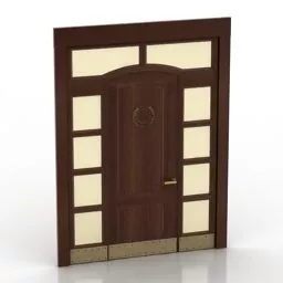 Vintage Door Wooden Frame 3d model