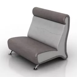 Leather Sofa Curved Edges 3d model