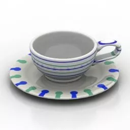 Cup Plate Set 3d model