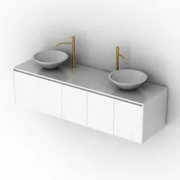Wash Lupi Sink With Mirror 3d model