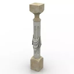 Classic Stone Column Carved 3d model