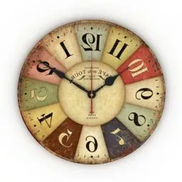 Wall Round Clock With Bird Decoration 3d model