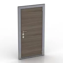Door Steel Frame Wooden Inside 3d model