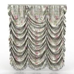 Curtain Curved Wrinkled 3d model