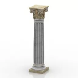 Construction Column Base Stone Finished 3d model