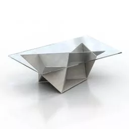 Glass Table With Modernism Legs 3d model