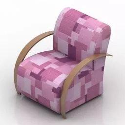 Single Armchair Floral Texture 3d model