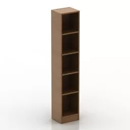 Minimalist Locker Wooden With Brass Handle 3d model