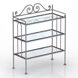 Rack Ferro Wood Glass Material 3d model