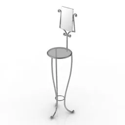 Bedroom Dressing Table With Rectangular Mirror 3d model