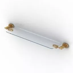Simple Black Shelf Wall Mounted 3d model