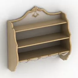 Wood Shelf Wall Mount 3d model