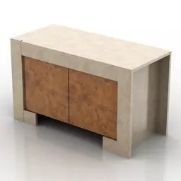 Wood Locker Marble Top 3d model