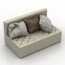 Sofa Low Back Low Arm 3d model