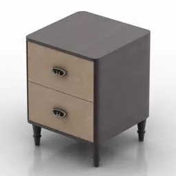 Nightstand Livorno Carved Leg 3d model