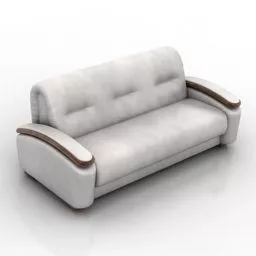 Black Leather Bench Sofa 3d model