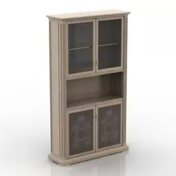 Wood Bedside Table With Wheels 3d model