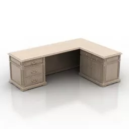 L Shape Work Table Office Furniture 3d model