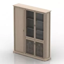 Antique Bookcase Office Furniture 3d model