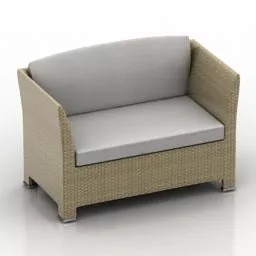 Pink Upholstered Sofa Smooth Shape 3d model
