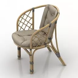 Armchair Bamboo Frame 3d model
