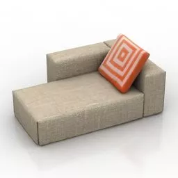 Modern Sofa Low Back 3d model