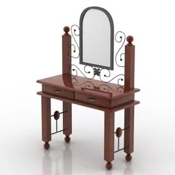 Rectangular Table Zigzag Leg 3d model
