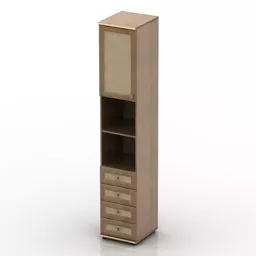 Locker With Polygon Drawer 3d model