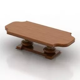 Dinner Table Wood Top 3d model