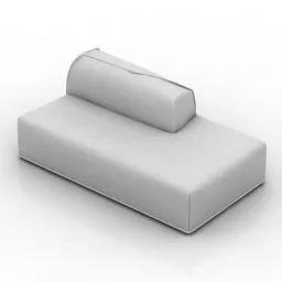 Loveseat Sofa Two Seats With Cushion 3d model