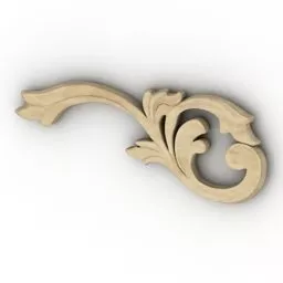 Decor Molding Curved Floral 3d model