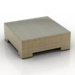 Coffee Table Rattan Material 3d model